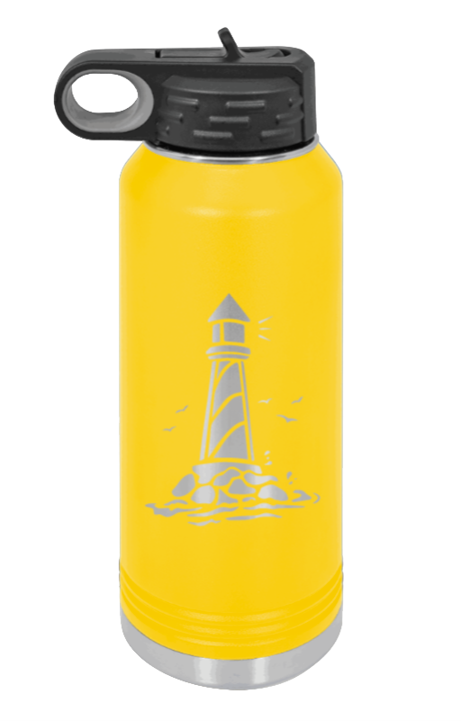 Lighthouse - 32oz Water Bottle Laser Engraved- Yellow