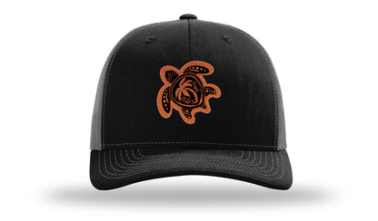 Turtle Leather Patch Richardson 112 Hat-Black / Charcoal