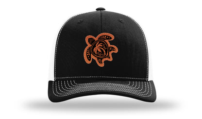 Turtle Leather Patch Richardson 112 Hat-Black / White