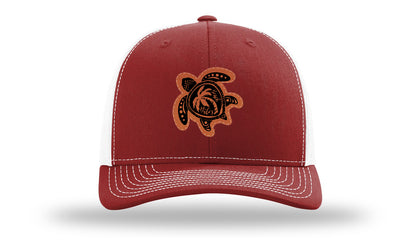 Turtle Leather Patch Richardson 112 Hat-Cardinal / White
