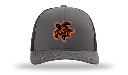 Turtle Leather Patch Richardson 112 Hat-Charcoal / Black