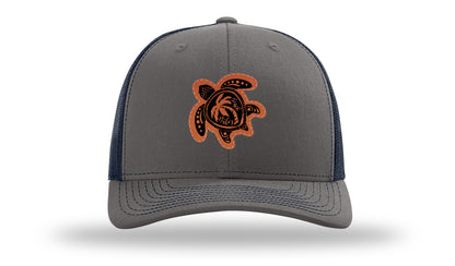 Turtle Leather Patch Richardson 112 Hat-Charcoal / Navy