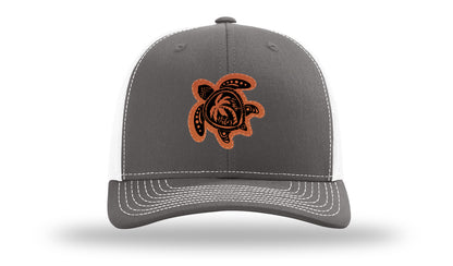 Turtle Leather Patch Richardson 112 Hat-Charcoal / White