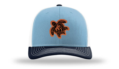 Turtle Leather Patch Richardson 112 Hat-Columbia Blue / White / Navy