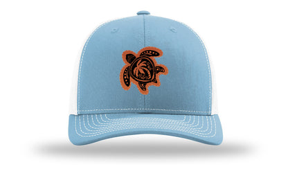 Turtle Leather Patch Richardson 112 Hat-Columbia Blue / White