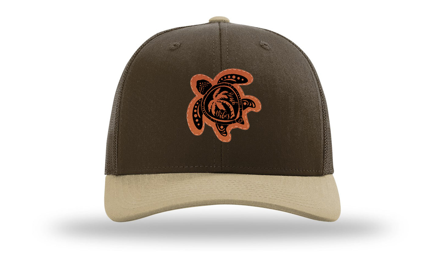 Turtle Leather Patch Richardson 112 Hat-Brown / Khaki - CMB