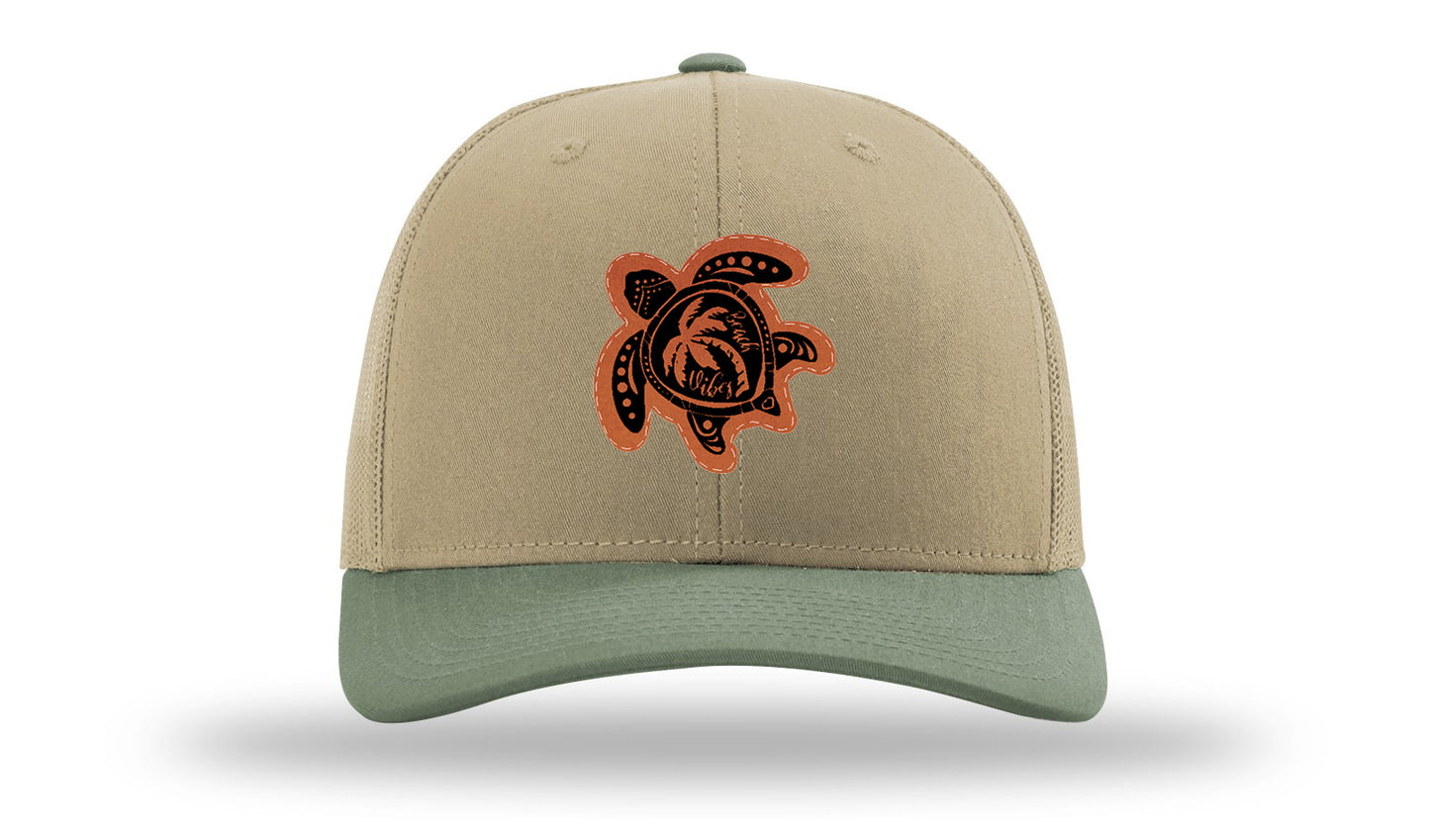 Turtle Leather Patch Richardson 112 Hat-Khaki / Loden - CMB