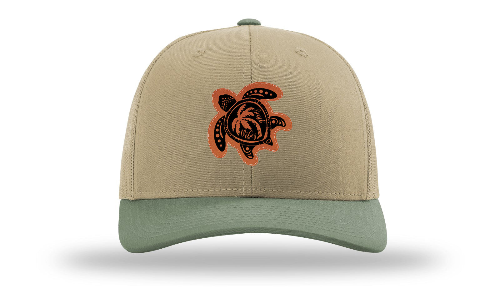 Turtle Leather Patch Richardson 112 Hat-Khaki / Loden - CMB