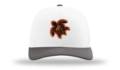 Turtle Leather Patch Richardson 112 Hat-White / Charcaol - CMB 