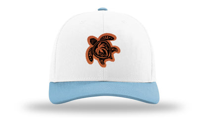 Turtle Leather Patch Richardson 112 Hat-White /Columbia Blue - CMB