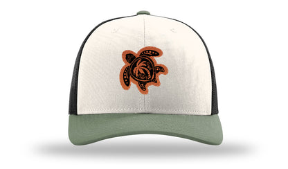 Turtle Leather Patch Richardson 112 Hat-Cream / Black / Loden