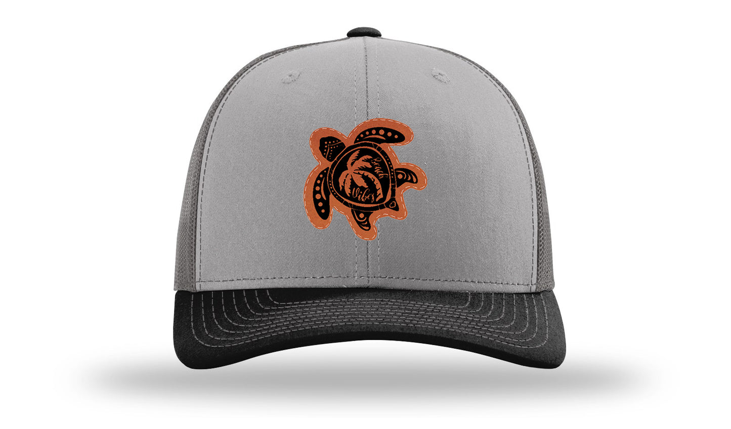 Turtle Leather Patch Richardson 112 Hat-Grey / Charcoal / Black