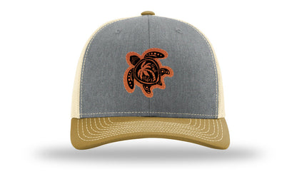 Turtle Leather Patch Richardson 112 Hat-Heather Grey / Birch / Amber Gold