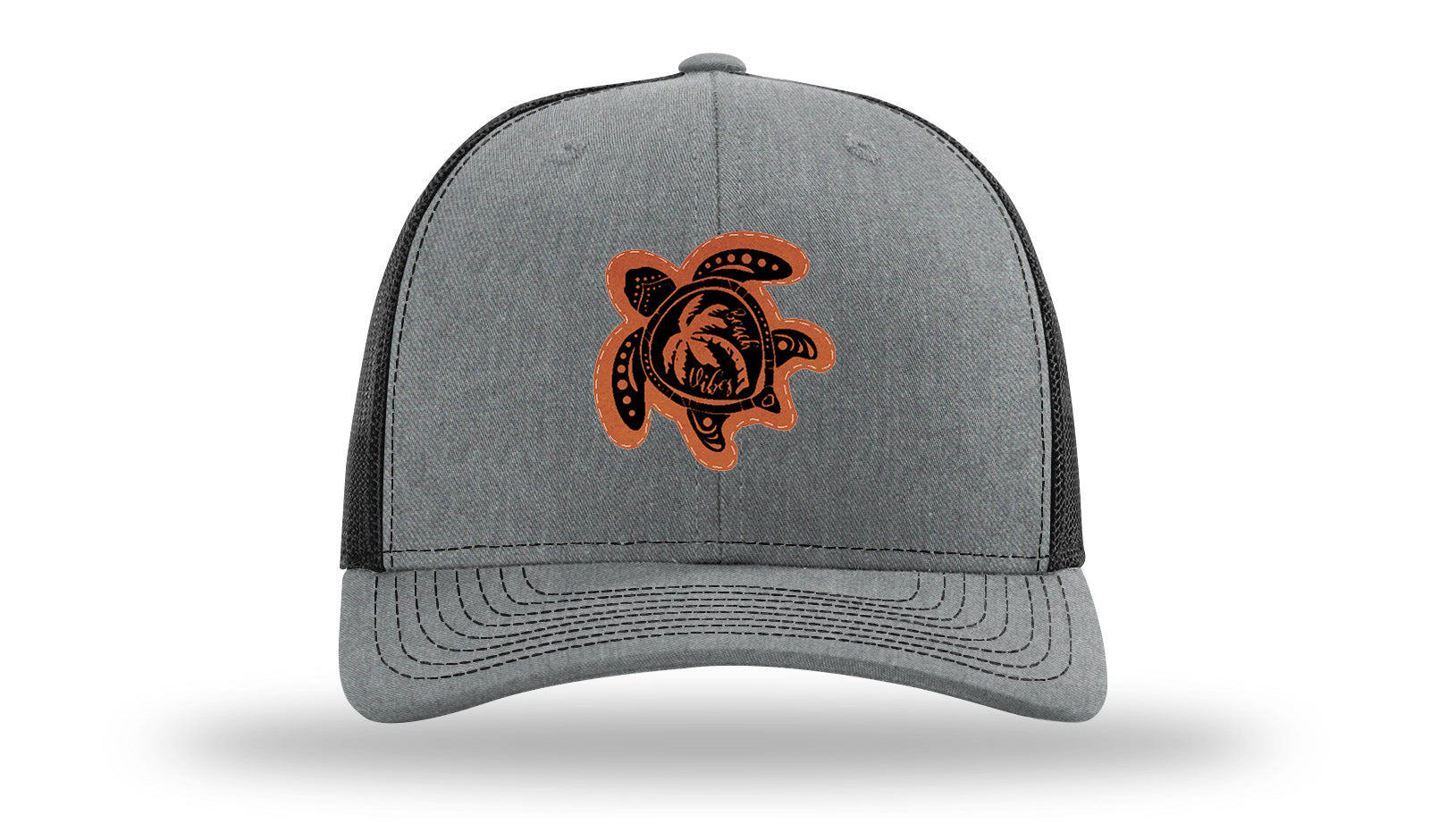 Turtle Leather Patch Richardson 112 Hat-Heather Grey / Black