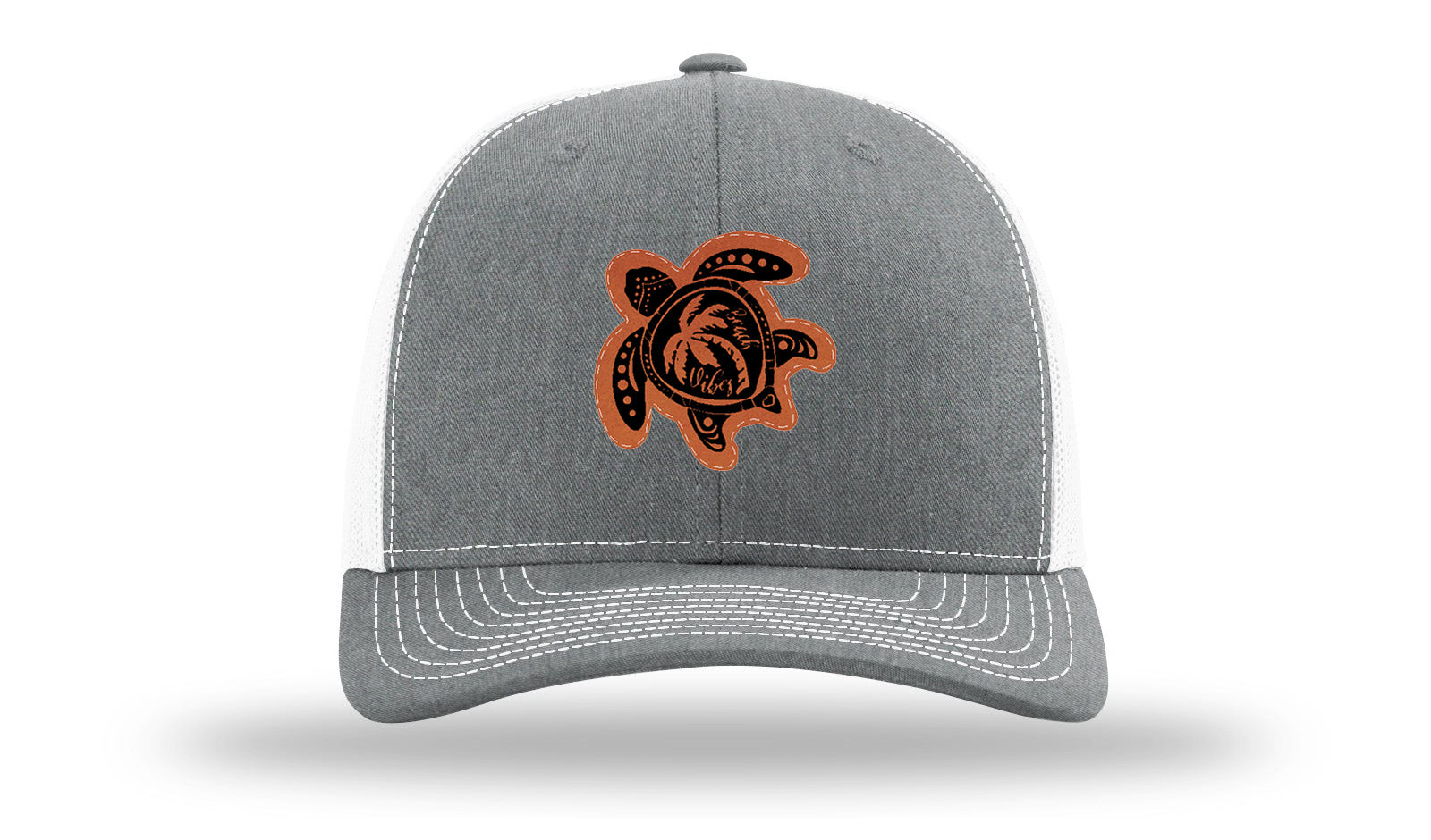 Turtle Leather Patch Richardson 112 Hat-Heather Grey / White