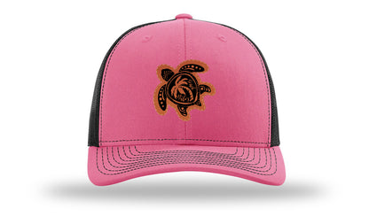 Turtle Leather Patch Richardson 112 Hat-Hot Pink / Black