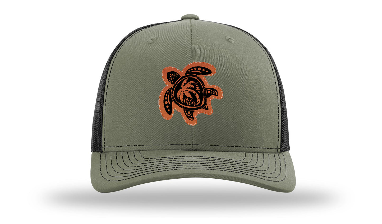 Turtle Leather Patch Richardson 112 Hat-Loden / Black