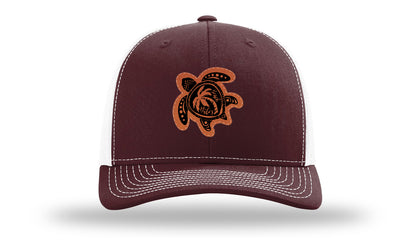 Turtle Leather Patch Richardson 112 Hat-Maroon / White