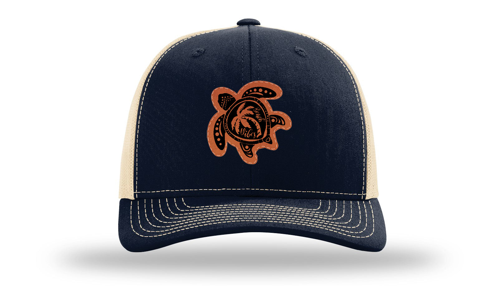 Turtle Leather Patch Richardson 112 Hat-Navy /  Khaki