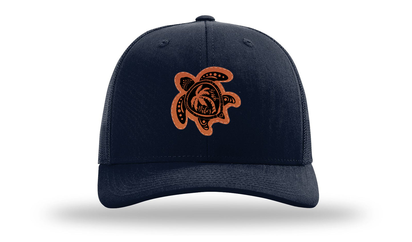 Turtle Leather Patch Richardson 112 Hat-Navy