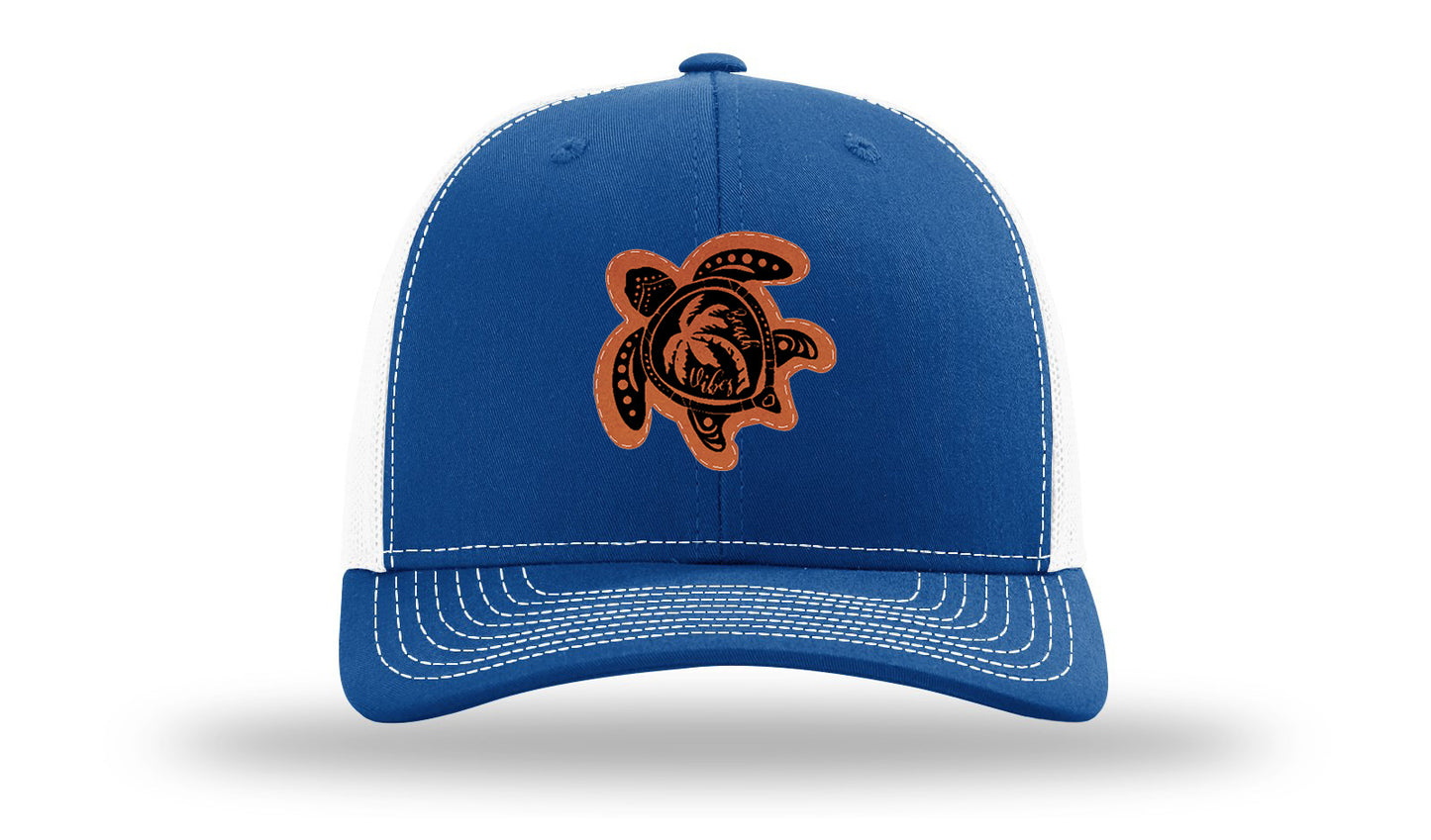 Turtle Leather Patch Richardson 112 Hat-Royal / White