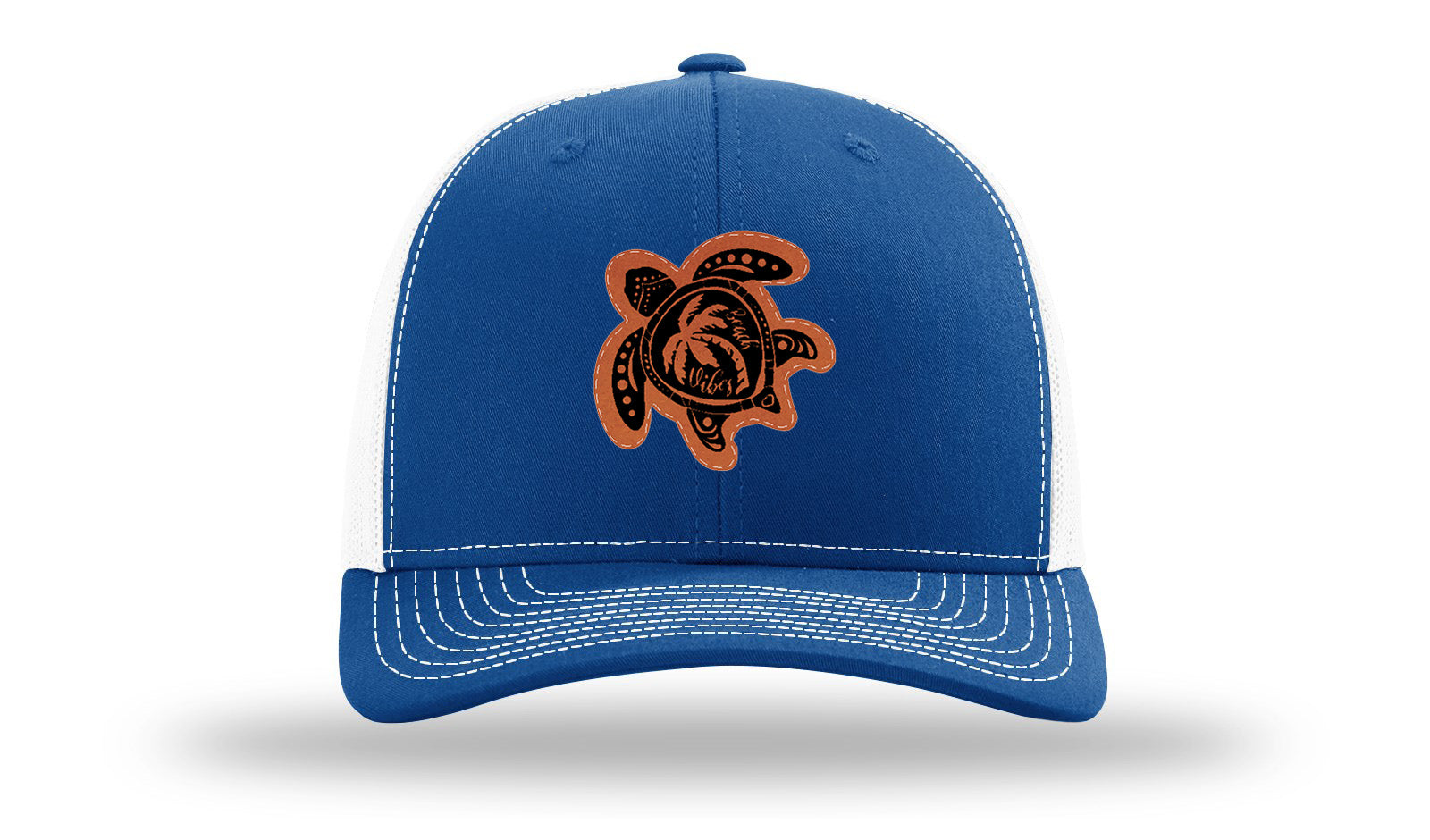 Turtle Leather Patch Richardson 112 Hat-Royal / White