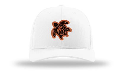 Turtle Leather Patch Richardson 112 Hat-White