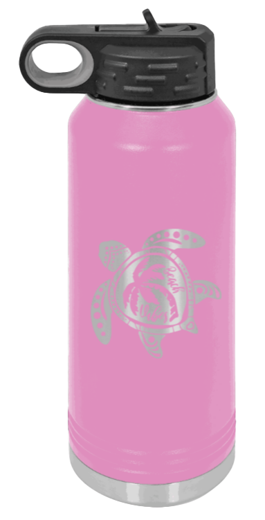 Turtle - 32oz Water Bottle Laser Engraved- Light Purple