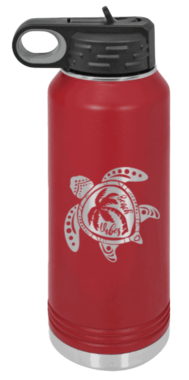 Turtle - 32oz Water Bottle Laser Engraved- Maroon