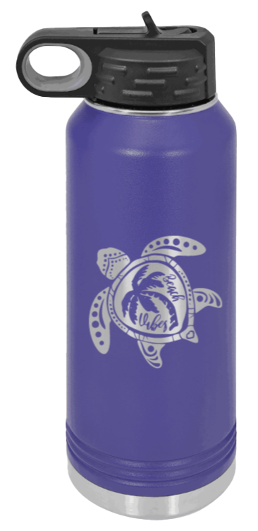 Turtle - 32oz Water Bottle Laser Engraved- Purple