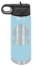 Load image into Gallery viewer, Dive Helmet Laser Engraved Water Bottle (Etched)
