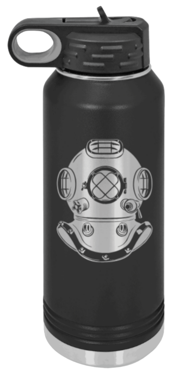 Dive Helmet Laser Engraved Water Bottle (Etched)