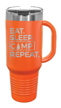 Load image into Gallery viewer, Eat Sleep Camp Repeat 40oz Handle Mug Laser Engraved
