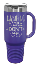 Load image into Gallery viewer, Camping Hair Don&#39;t Care 40oz Handle Mug Laser Engraved
