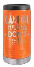Load image into Gallery viewer, Camping Hair Laser Engraved Slim Can Insulated Koosie
