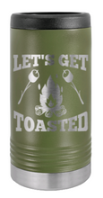 Load image into Gallery viewer, Let&#39;s Get Toasted Laser Engraved Slim Can Insulated Koosie
