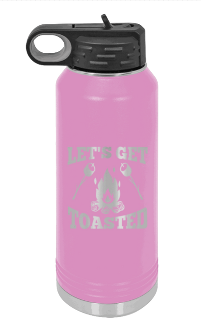 Let's Get Toasted - 32oz Water Bottle Laser Engraved- Light Purple