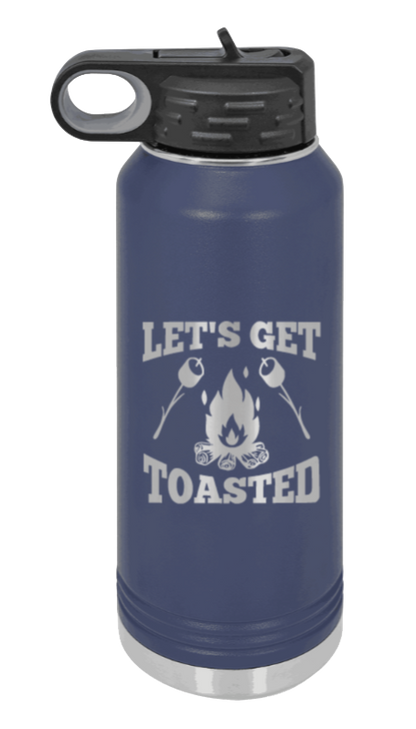 Let's Get Toasted - 32oz Water Bottle Laser Engraved- Navy