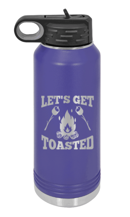 Let's Get Toasted - 32oz Water Bottle Laser Engraved- Purple