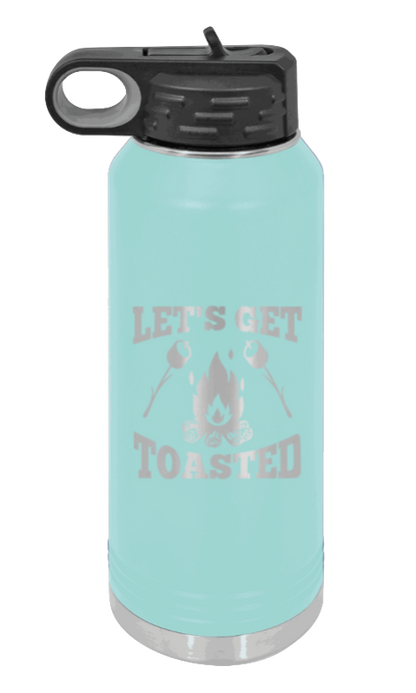 Let's Get Toasted - 32oz Water Bottle Laser Engraved- Teal