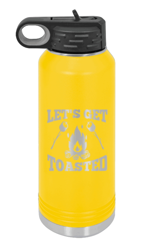 Let's Get Toasted - 32oz Water Bottle Laser Engraved- Yellow