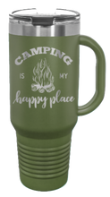 Load image into Gallery viewer, Camping Is My Happy Place 40oz Handle Mug Laser Engraved
