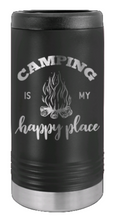 Load image into Gallery viewer, Camping Is My Happy Place Laser Engraved Slim Can Insulated Koosie
