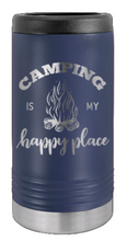 Load image into Gallery viewer, Camping Is My Happy Place Laser Engraved Slim Can Insulated Koosie
