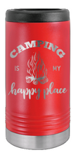 Load image into Gallery viewer, Camping Is My Happy Place Laser Engraved Slim Can Insulated Koosie
