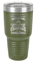 Load image into Gallery viewer, Trail Riding Camping Girl Laser Engraved Tumbler (Etched)
