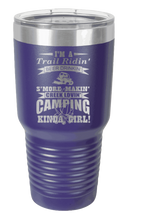 Load image into Gallery viewer, Trail Riding Camping Girl Laser Engraved Tumbler (Etched)
