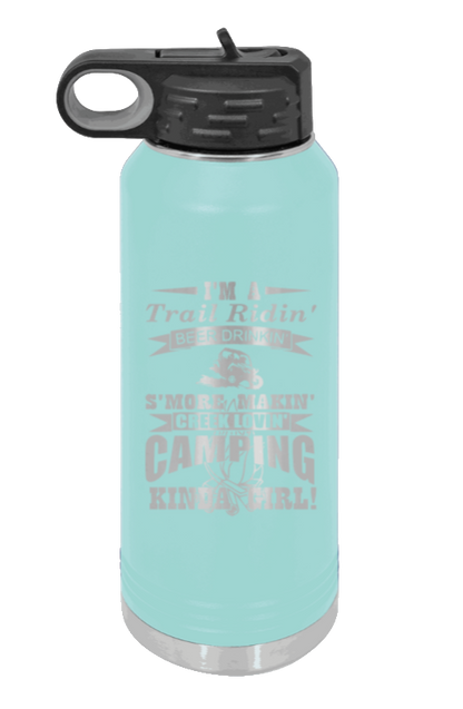 Trail Riding Camper - 32oz Water Bottle Laser Engraved- Teal