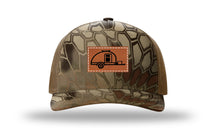 Load image into Gallery viewer, Camper Leather Patch Richardson 112PFP Camo Hat
