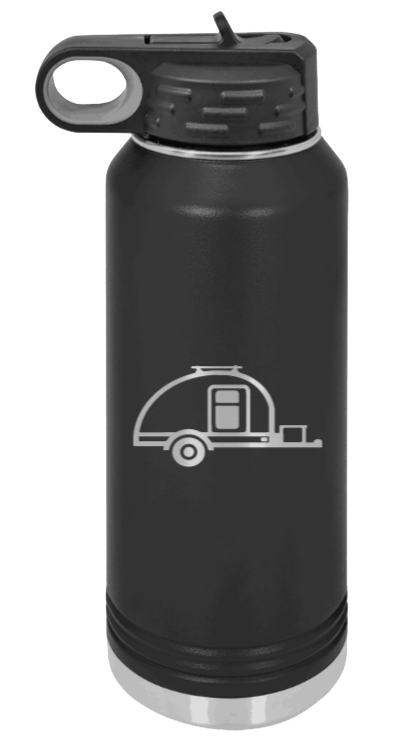 Camper - 32oz Water Bottle Laser Engraved- Black